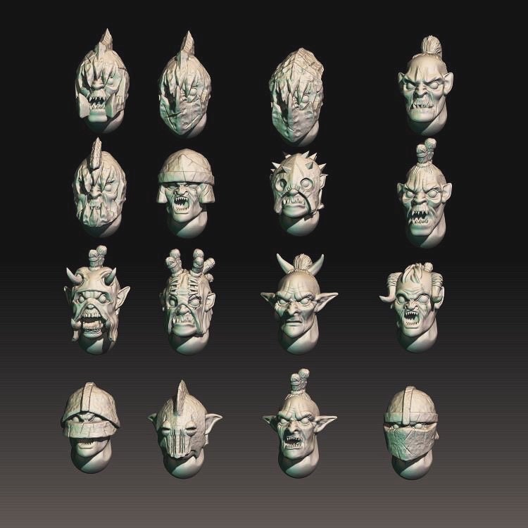 Iron Fortress Orcs Heads Pack
