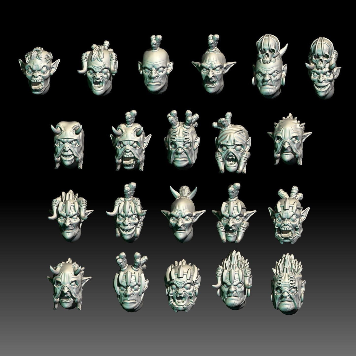 Wild Orcs Heads Pack
