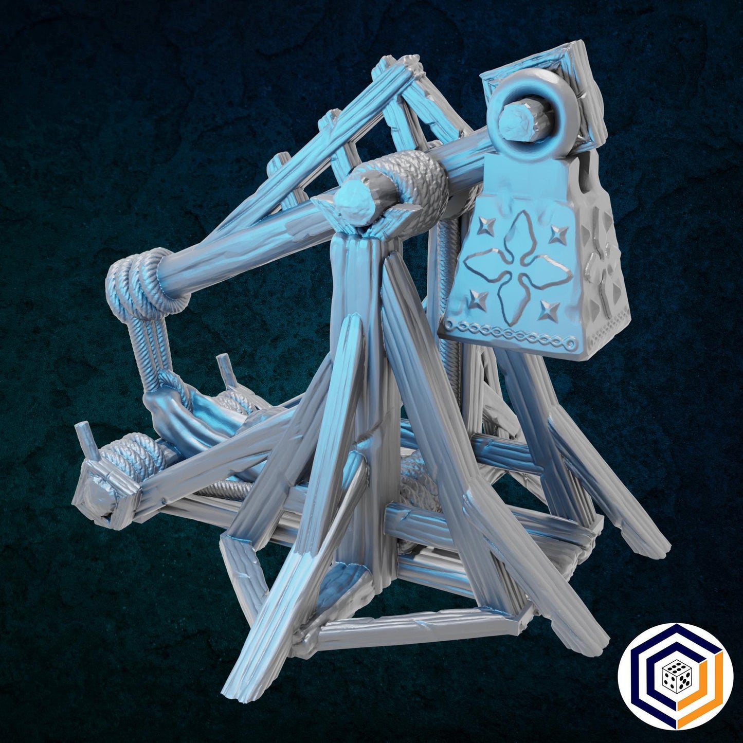 digital render of a fantasy trebuchet