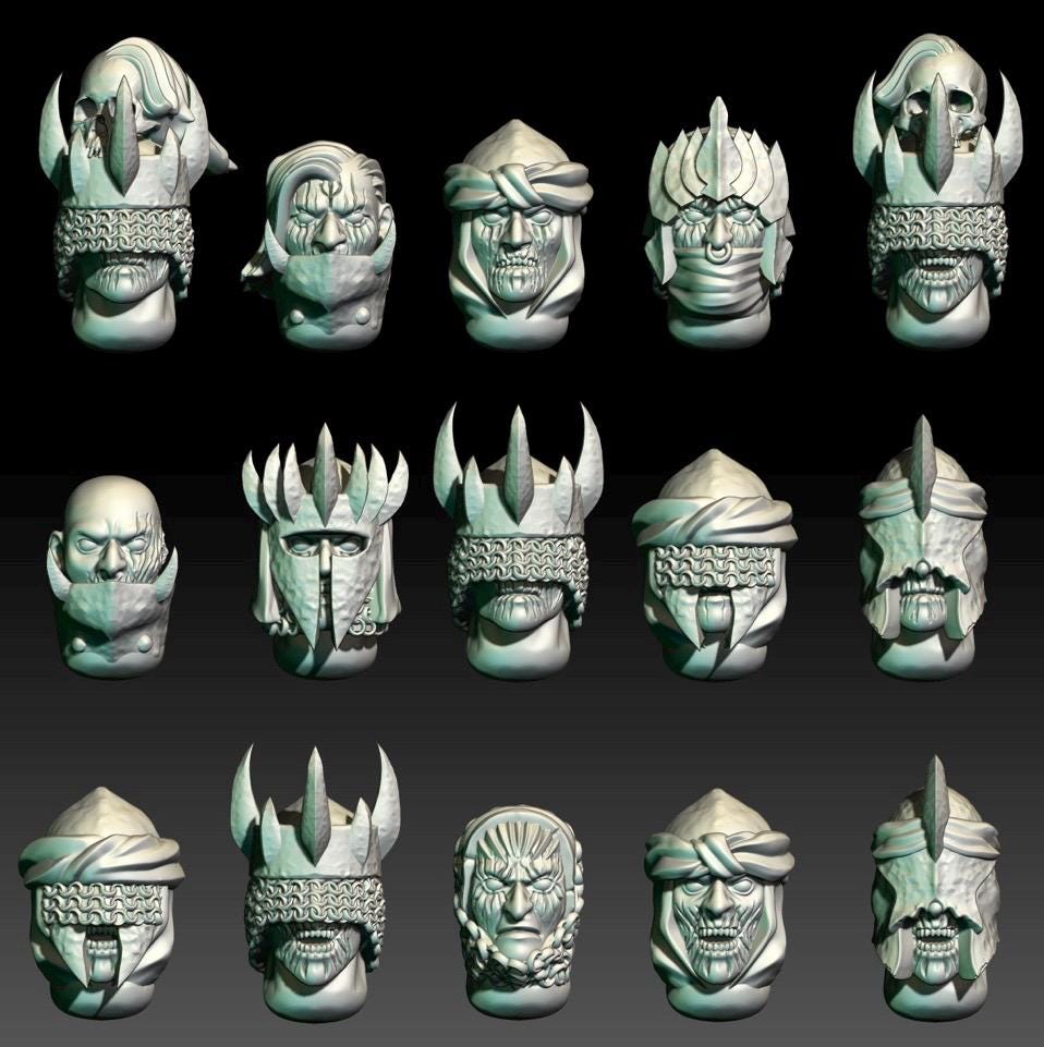 Dark Souled Men Heads Pack