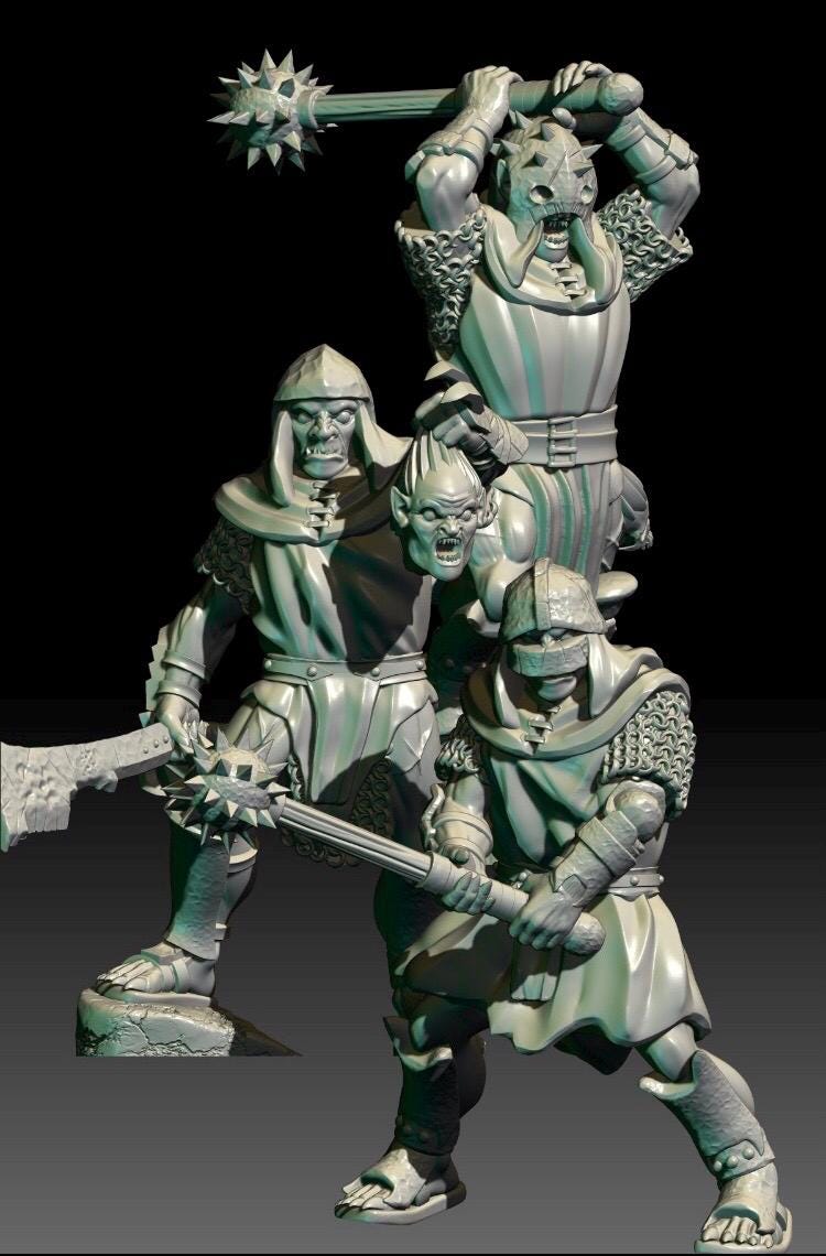 Black Orc Warriors - 28mm Fantasy miniatures