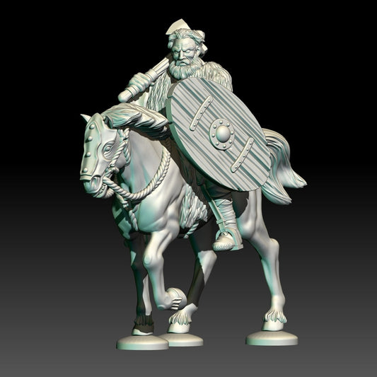 3d render of dark fantasy viking cavalry miniature
