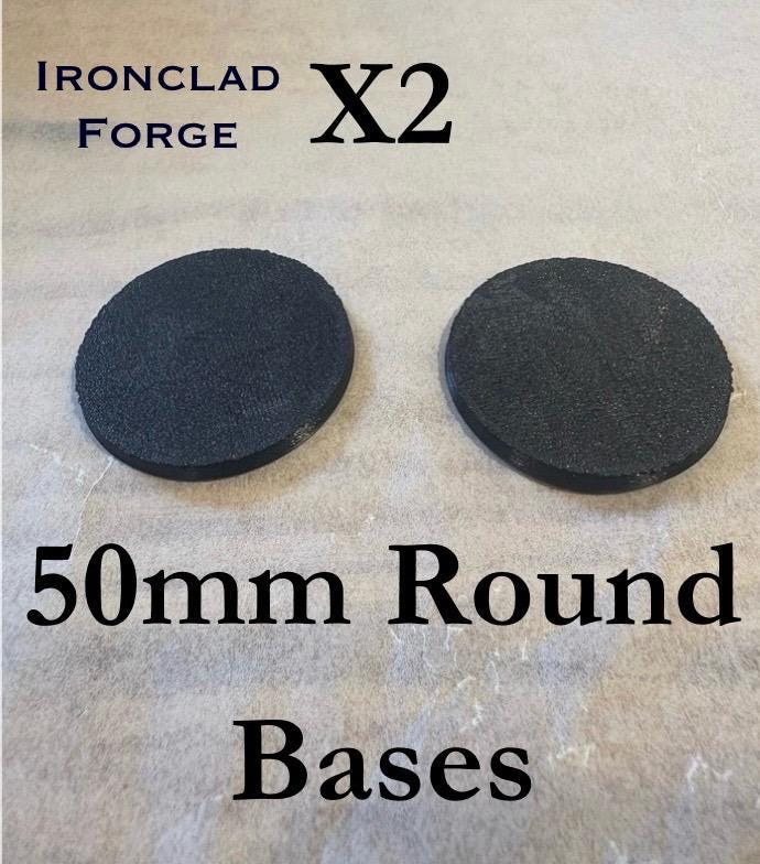 3D printed 50mm round bases for tabletop miniatures
