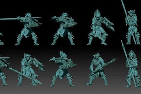 3D render of dark fantasy goblin miniatures