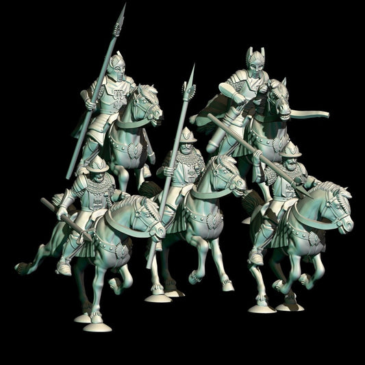 3d render of dark fantasy knight miniatures. 