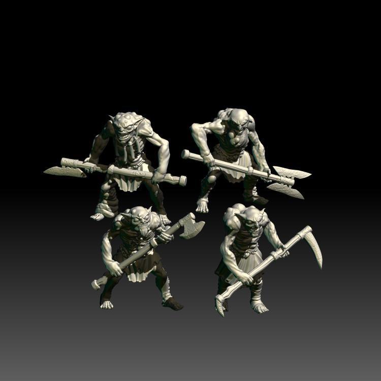 digital render of dark fantasy goblin miniatures / Halgrad Drekh