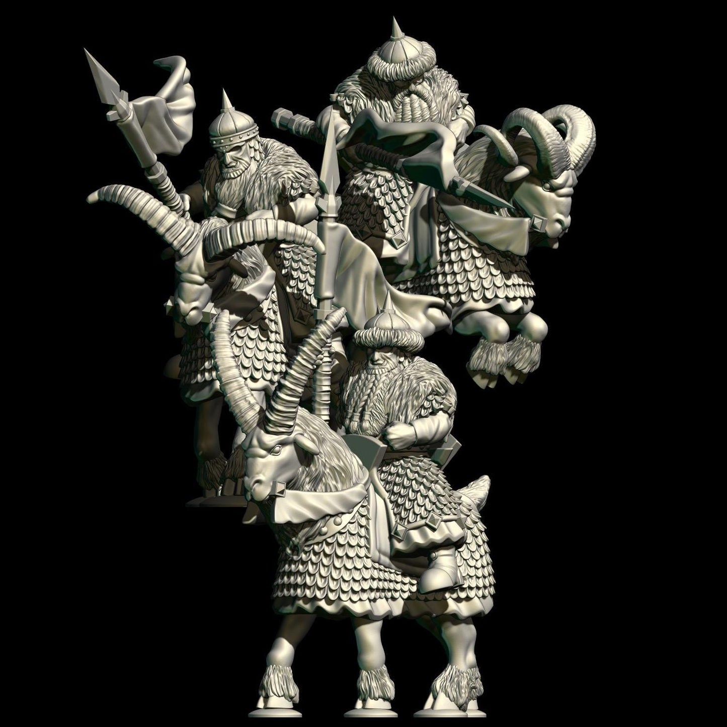Dark Fantasy Evil Dwarf Cavalry Miniatures