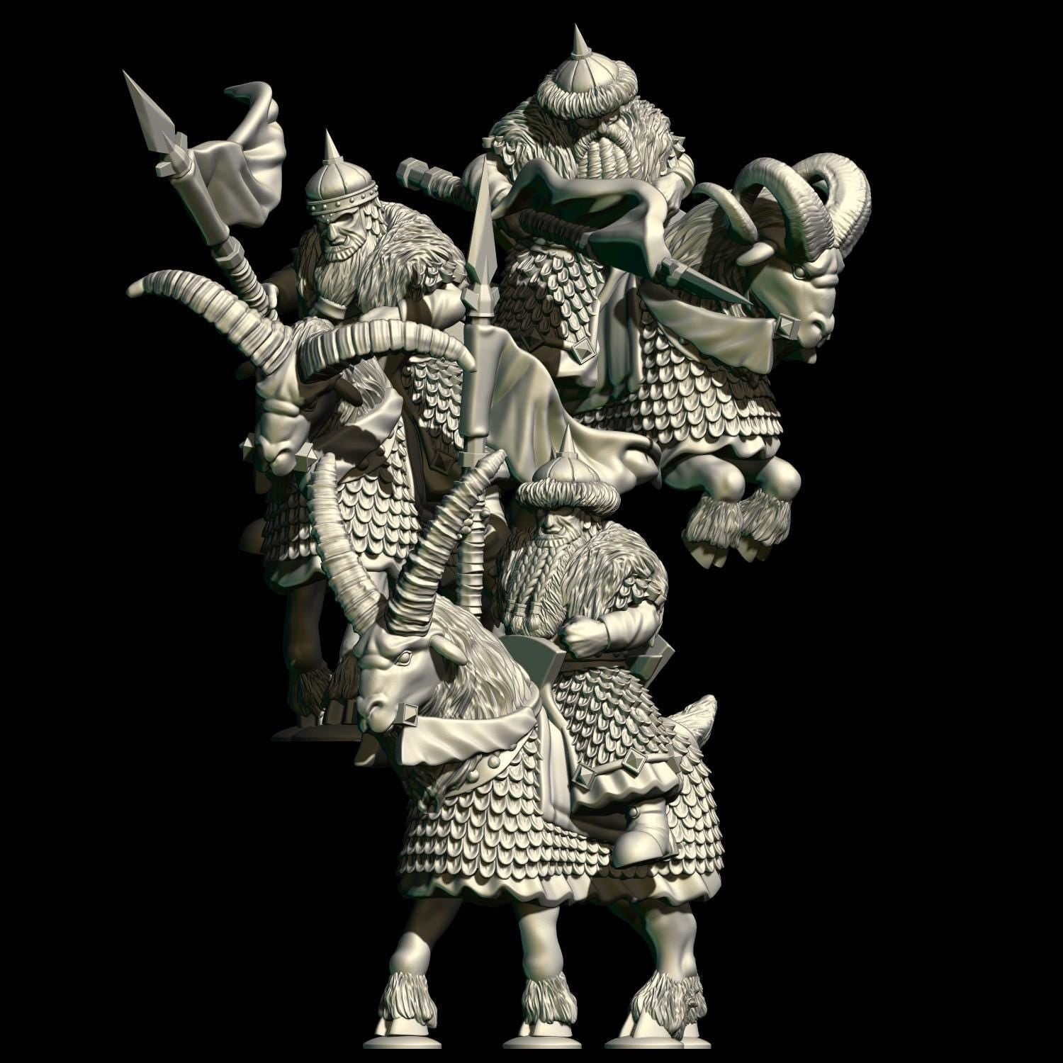 Dark Fantasy Evil Dwarf Cavalry Miniatures