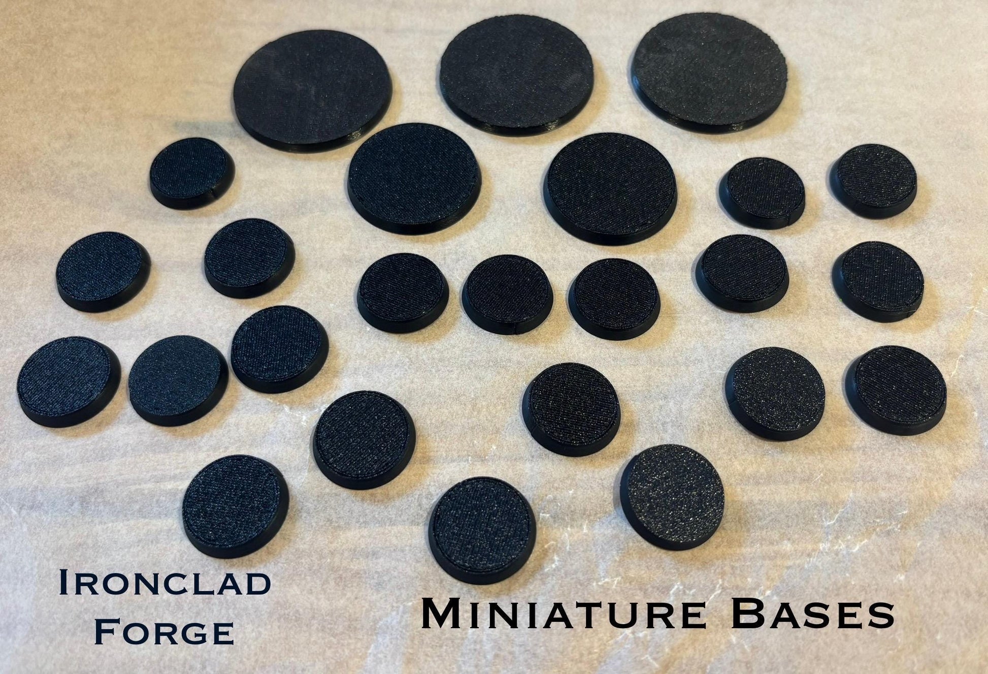 3D printed round bases for tabletop miniatures