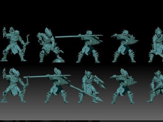 3D render of dark fantasy goblin miniatures