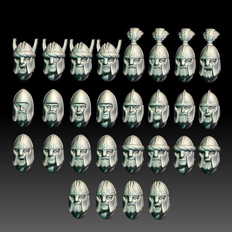 Group image of 3D render of 3D printable dark fantasy Men of the North Units
