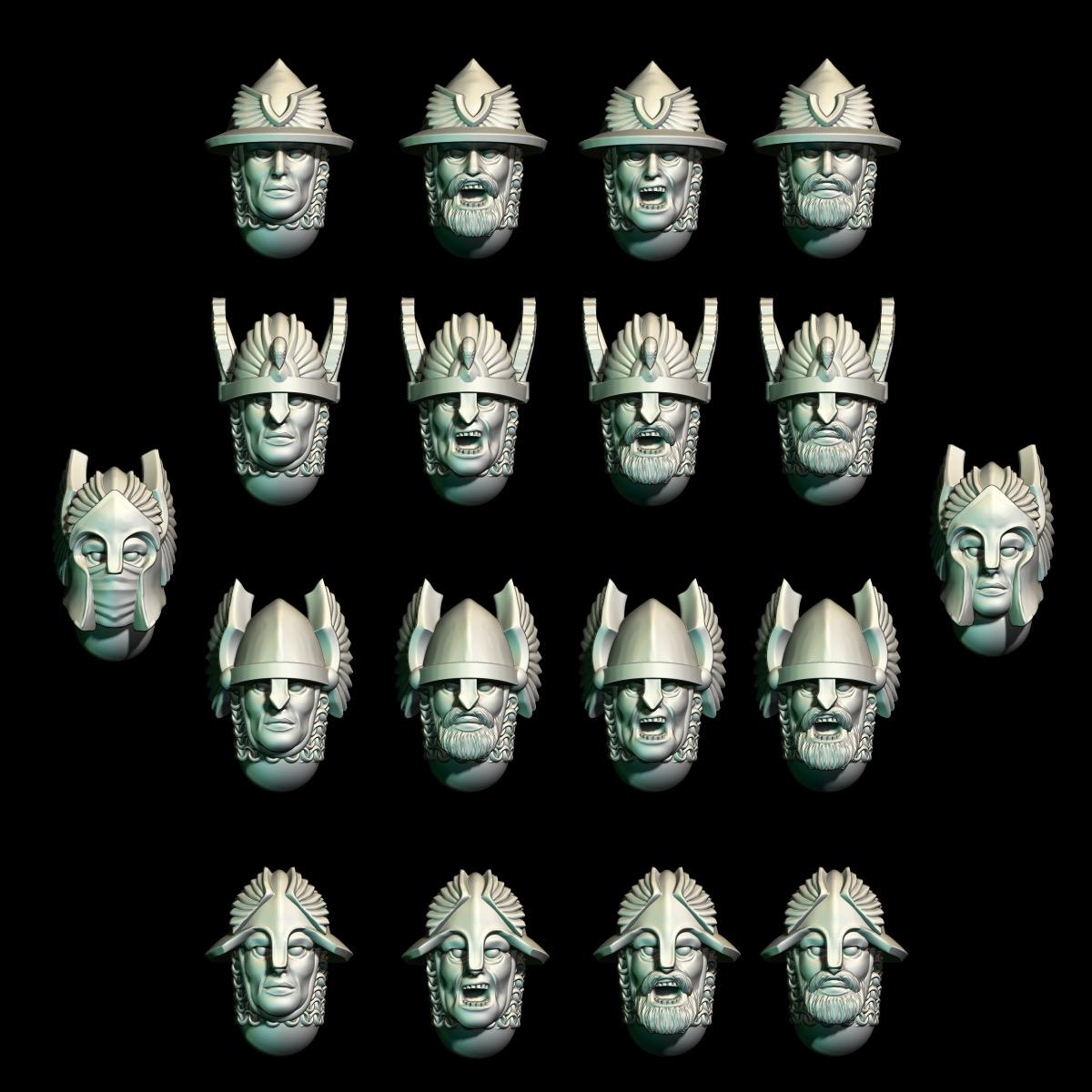 3D render of dark fantasy human heads.