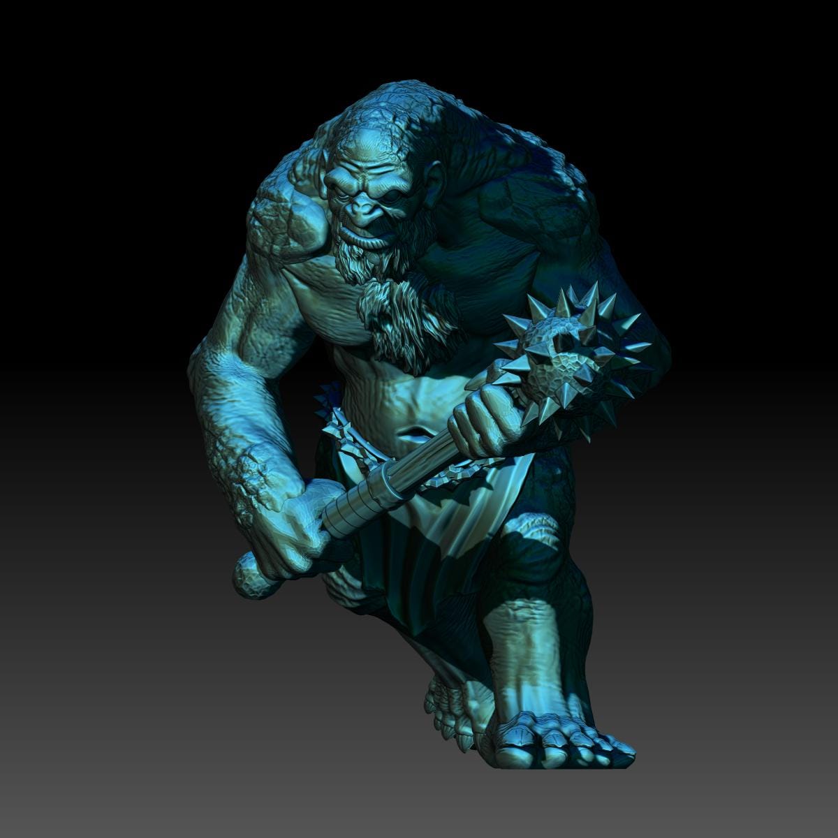 Resin Mountain Troll Miniature: 28mm Tabletop Wargame Figure