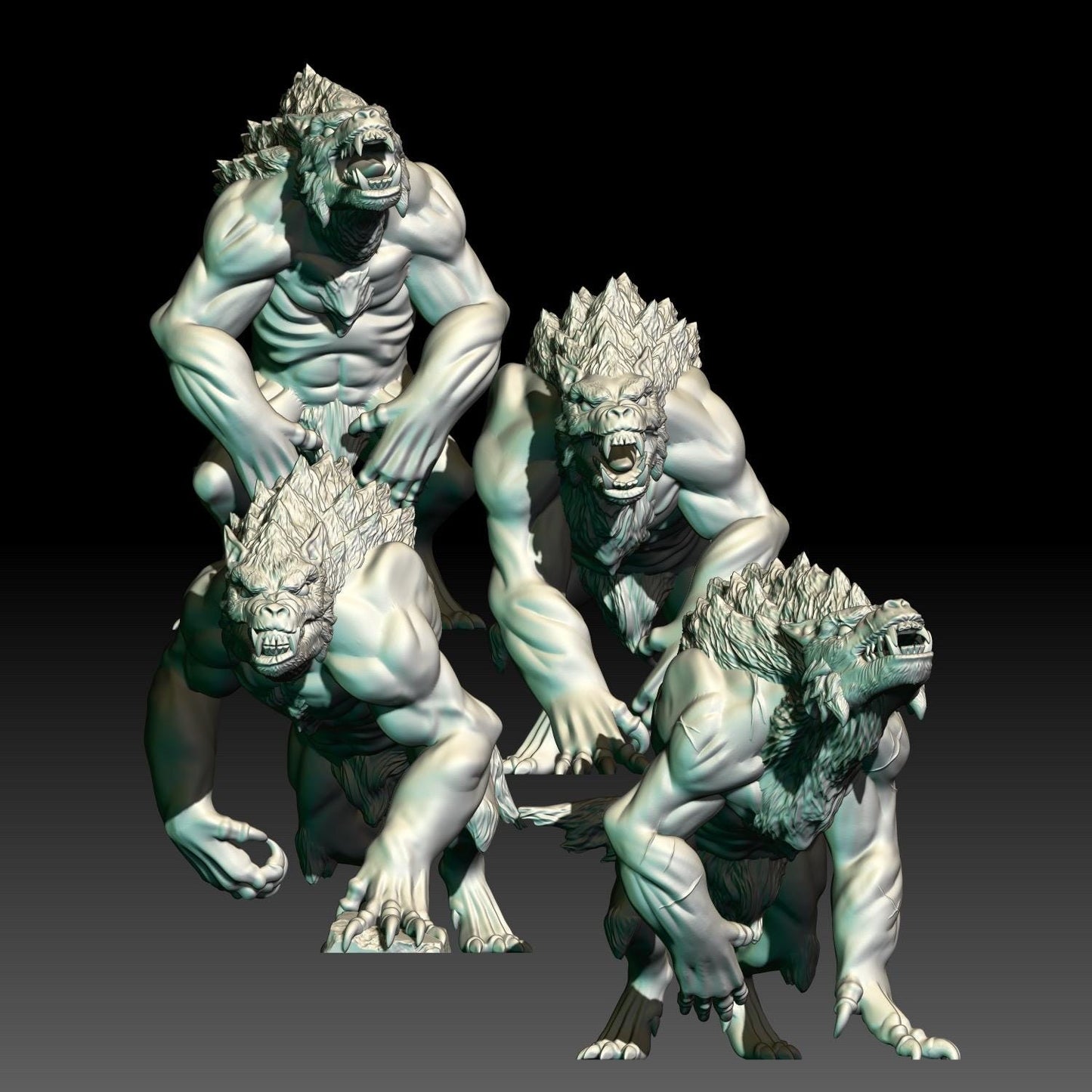Resin Werewolf Miniature: 28mm Tabletop Wargame Figure