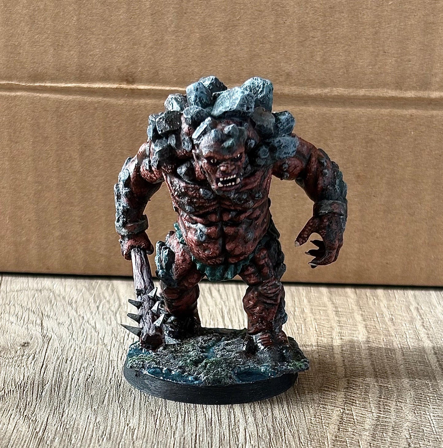 Resin Stone Troll Miniature: 28mm Tabletop Wargame Figure
