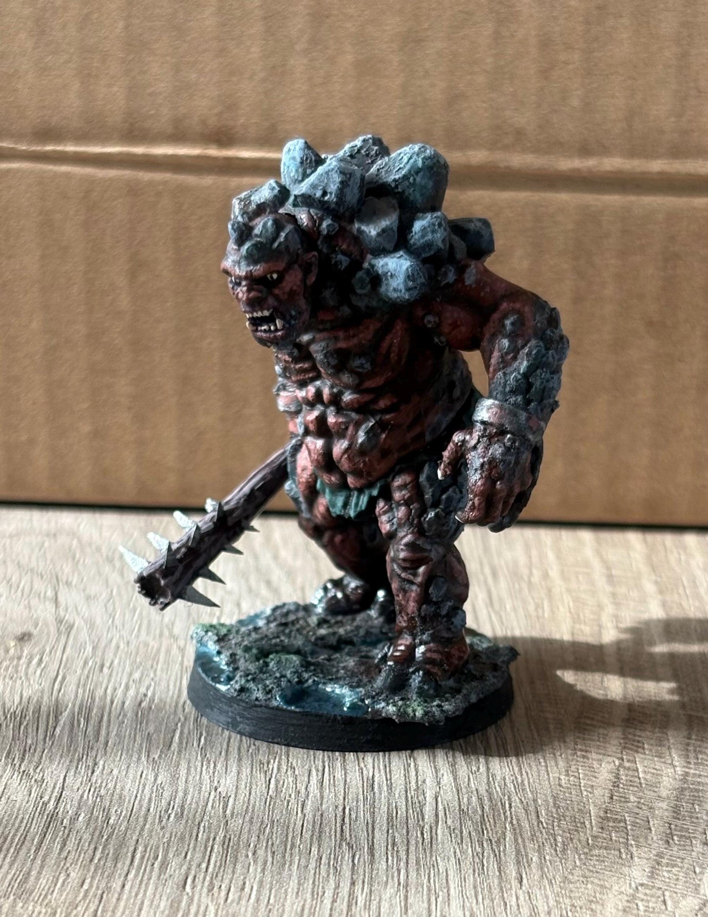 Resin Stone Troll Miniature: 28mm Tabletop Wargame Figure