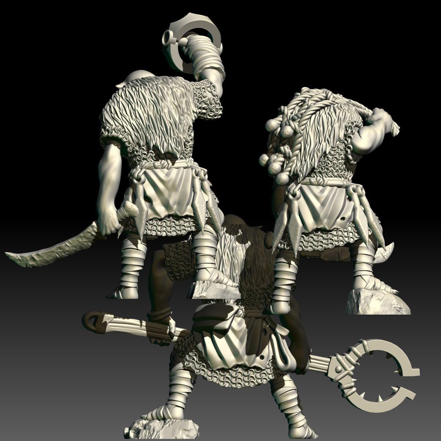 Resin Goblin Trappers Miniature Set: Deep Dwellers Unit