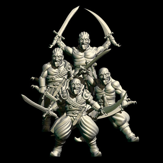 Corsair Madmen Miniatures, Dark Fantasy Resin, 28mm Scale (Set of 4)