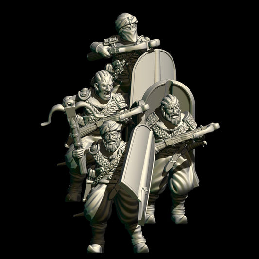 Corsair Arbalests: 28mm Resin Miniature, Dark Fantasy Raiders