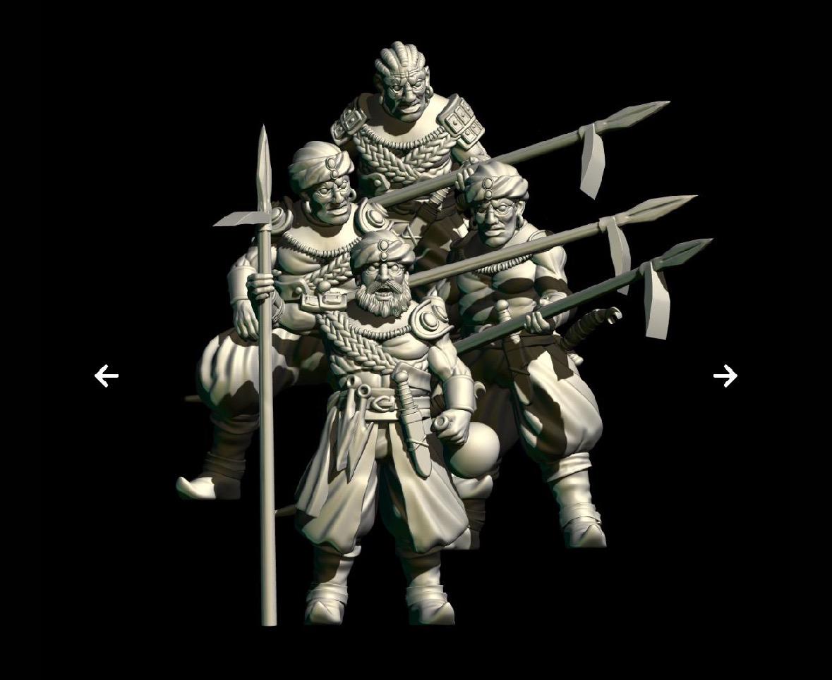 Resin Corsair Miniatures: 28mm Scale, Dark Fantasy Raiders (Set of 6)