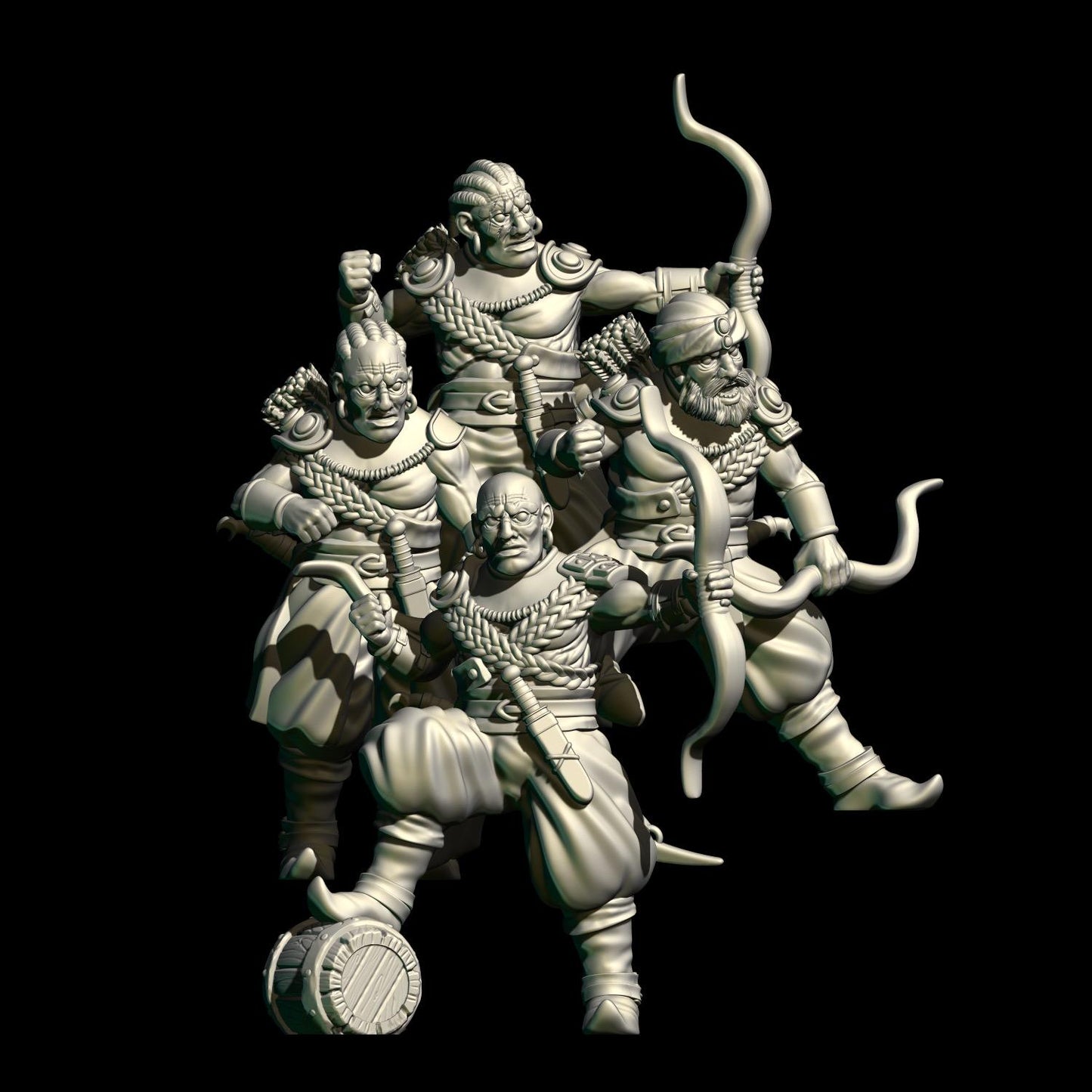 Resin Corsair Miniatures: 28mm Scale, Dark Fantasy Raiders (Set of 6)
