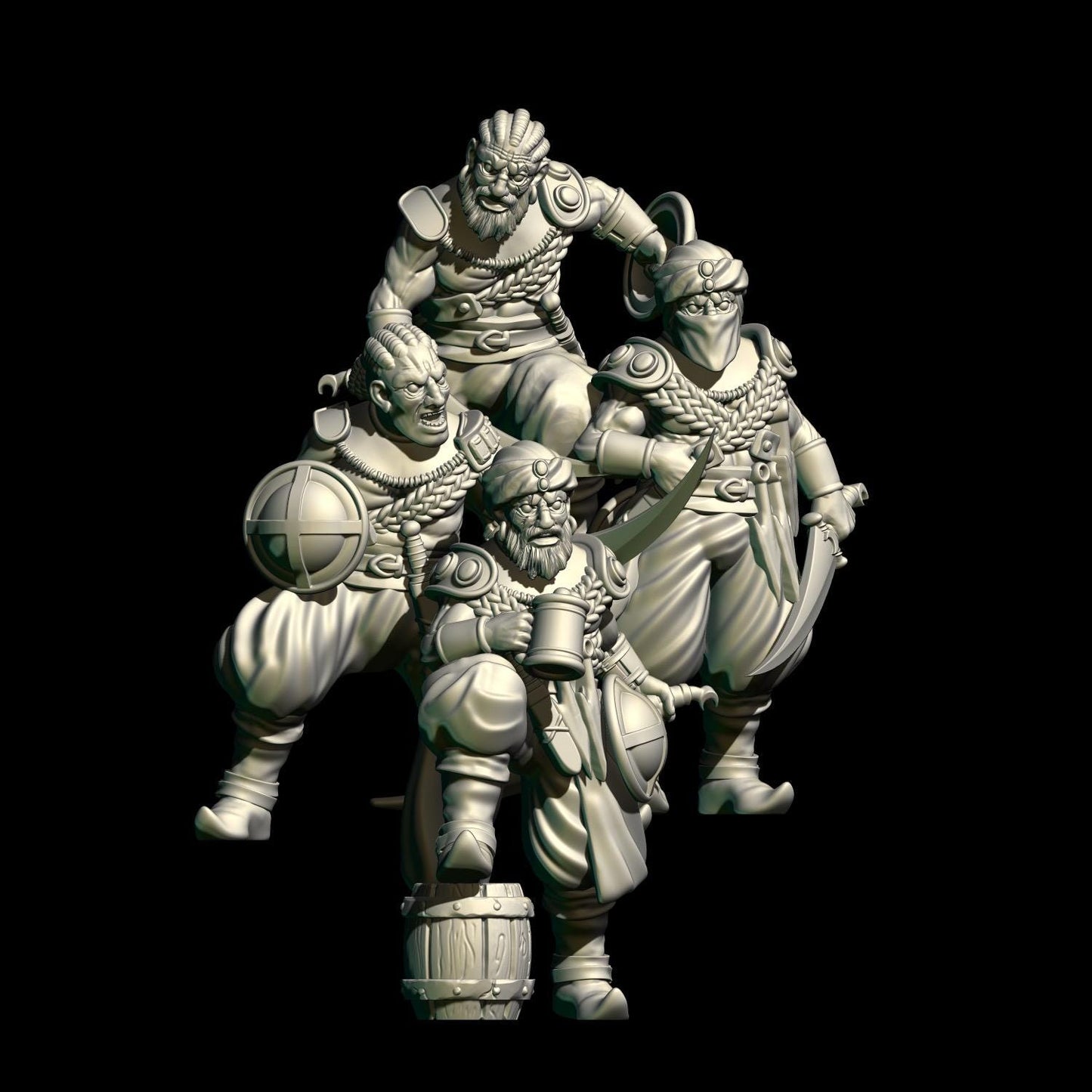 Resin Corsair Miniatures: 28mm Scale, Dark Fantasy Raiders (Set of 6)