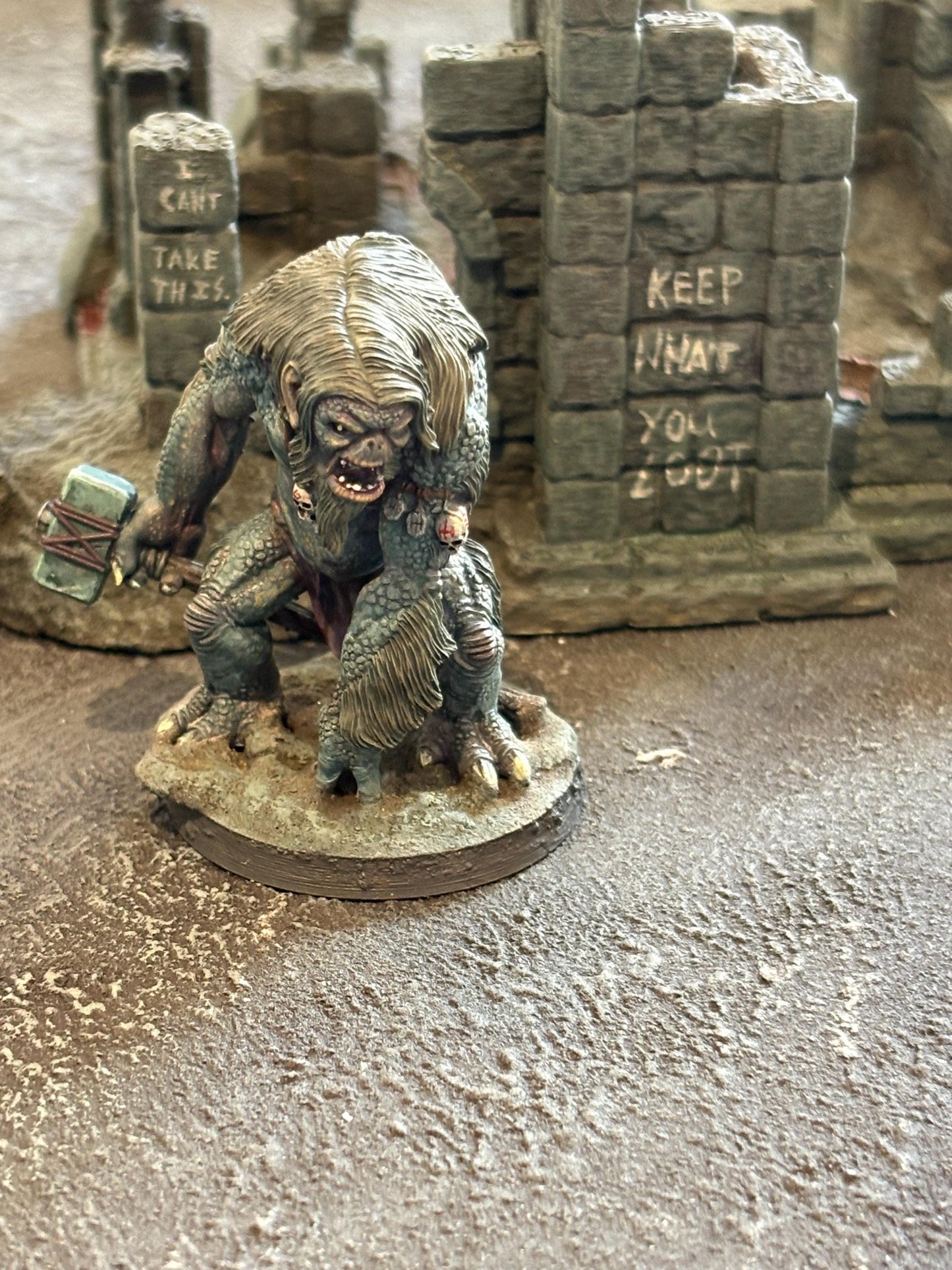 Hill Troll Miniature: 28mm Resin Wargame Figure